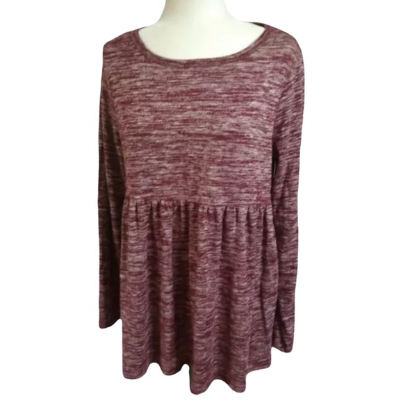 Time & Tru Babydoll Maternity Top Super Soft Long Sleeve - Picture 2 of 4